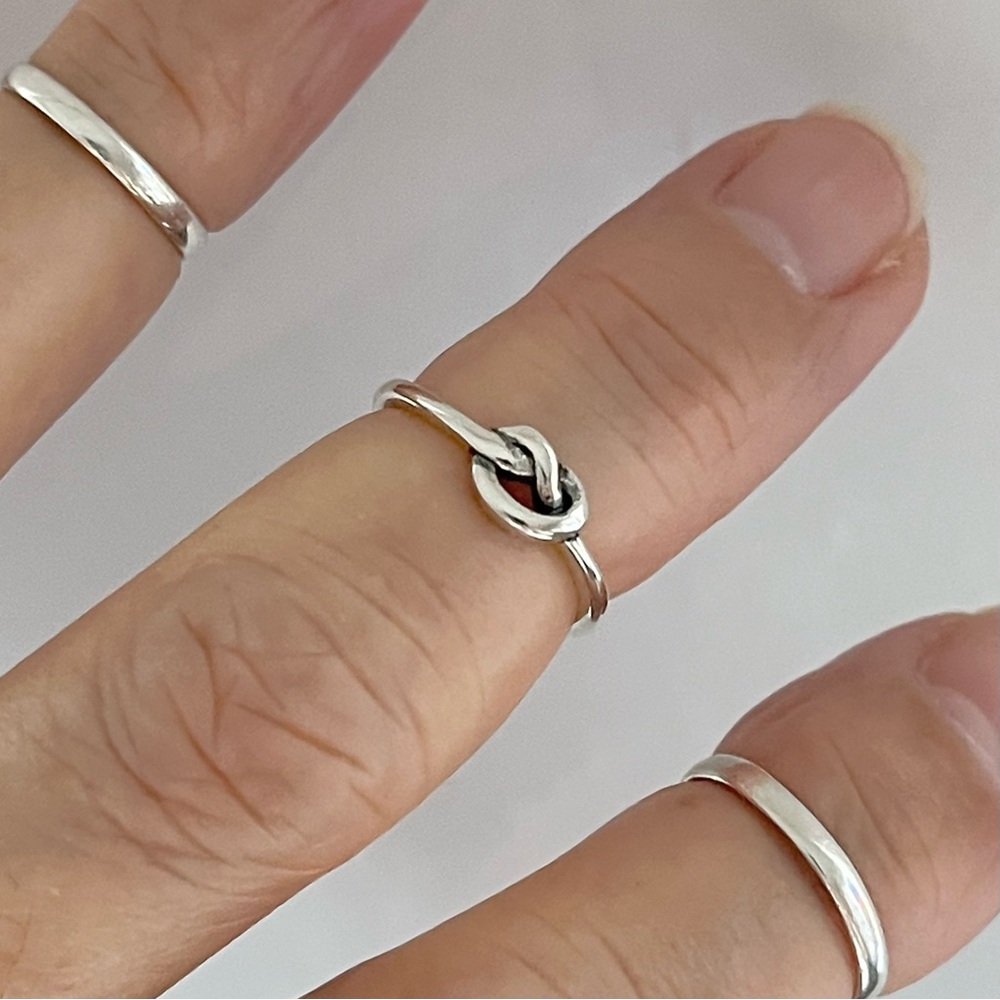 Sterling Silver Tiny Love Knot Toe Ring, Pretzel … - image 8